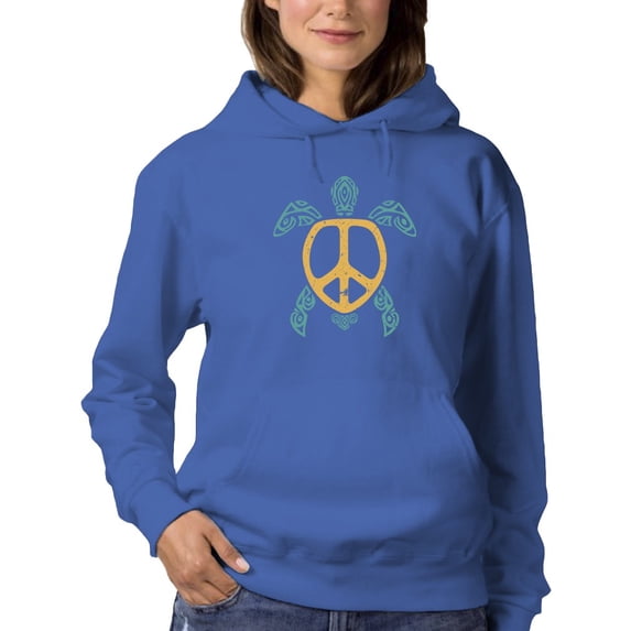 The Hippie Turtle Hoodie Women -GoatDeals Designs, Female Small