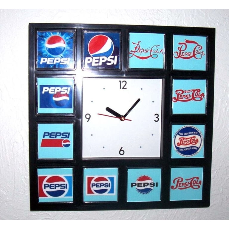 The History of Pepsi Cola Soft Drink Clock with 12 pictures