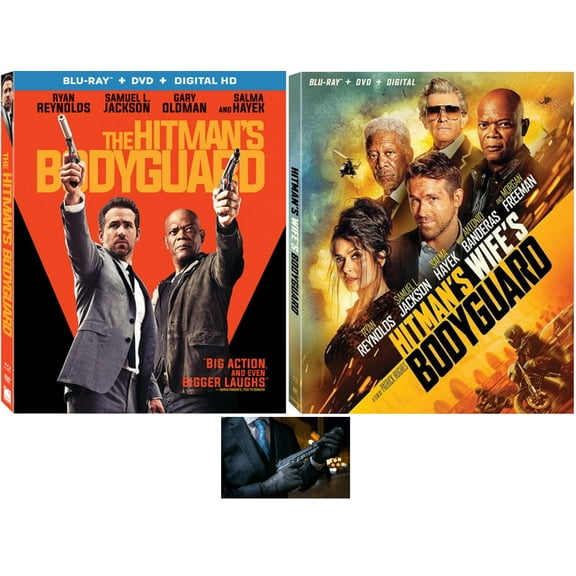The Hitman's Bodyguard & Hitman's Wife's Bodyguard Double Feature 2 Blu Ray Set Includes Glossy Print Hitman Art Card