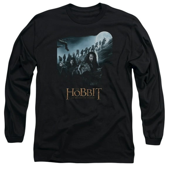 The Hobbit A Journey Long Sleeve Adult 18/1 T-Shirt Black