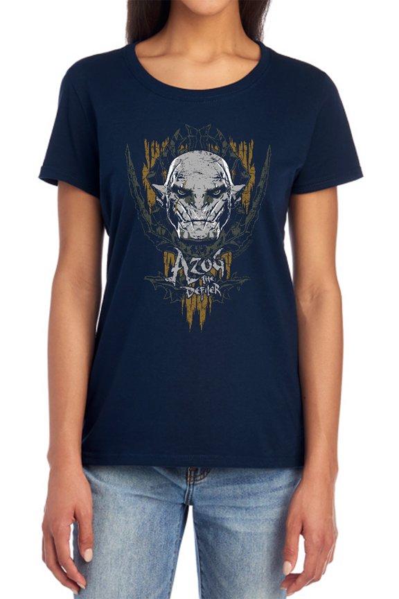 The Hobbit Azog Women's T Shirt, Navy, Small