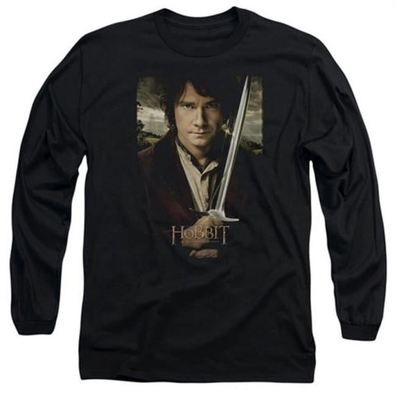 The Hobbit-Baggins Poster Long Sleeve Adult 18-1 Tee - Black - 2X