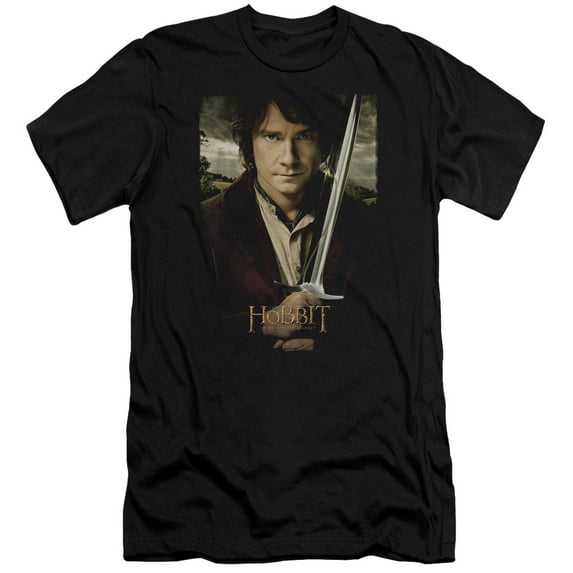 The Hobbit Baggins Poster Premium Canvas Adult Slim Fit 30/1 T-Shirt Black