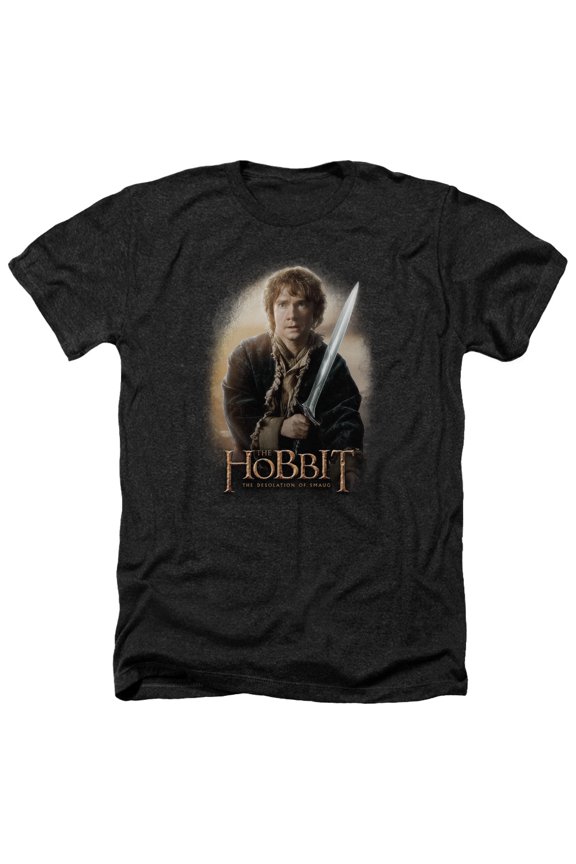 The Hobbit - Bilbo And Sting - Heather Short Sleeve Shirt - Large