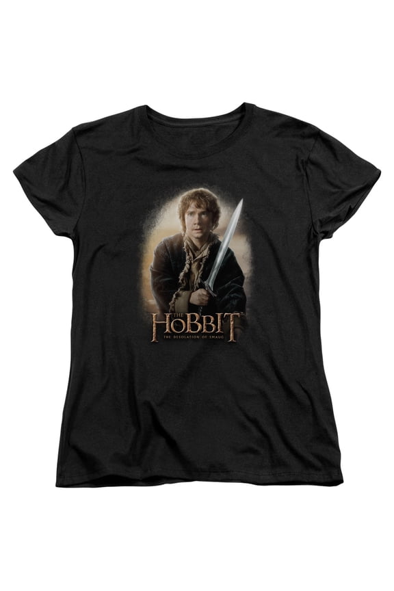 The Hobbit Bilbo And Sting S/S Women's T-Shirt Black