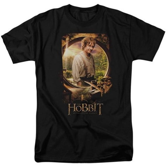 The Hobbit-Bilbo Poster Short Sleeve Adult 18-1 Tee- Black - 3X