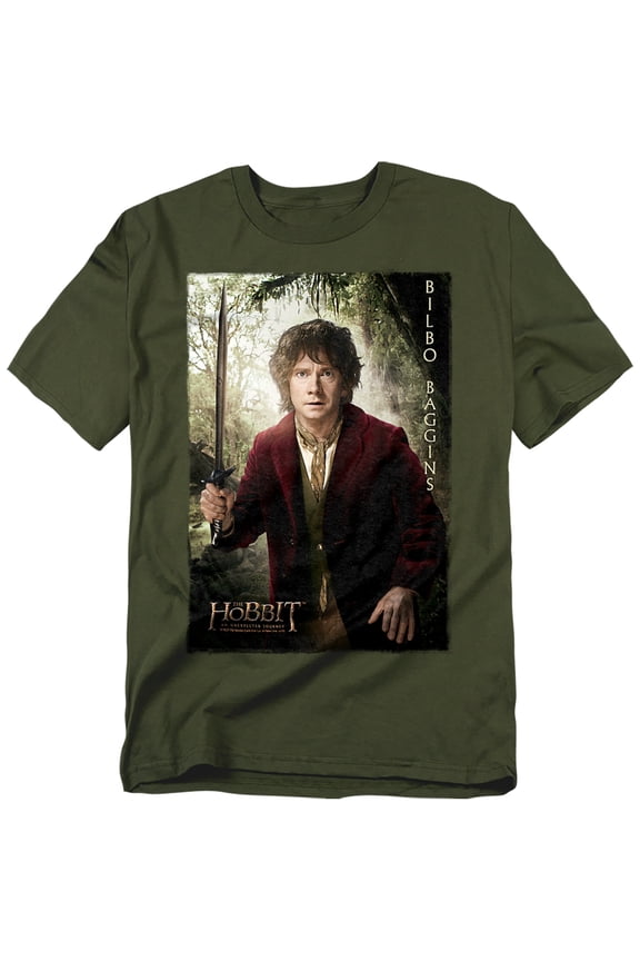 The Hobbit T-Shirt Bilbo Poster Unisex Graphic Tee For Men & Women Military Green 