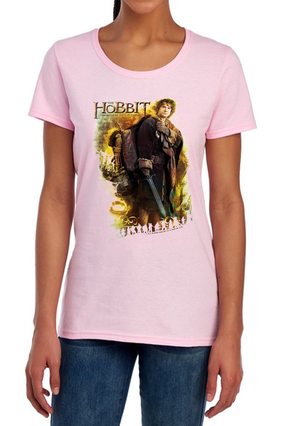 The Hobbit Bilbo Women's T Shirt, Pink, Large
