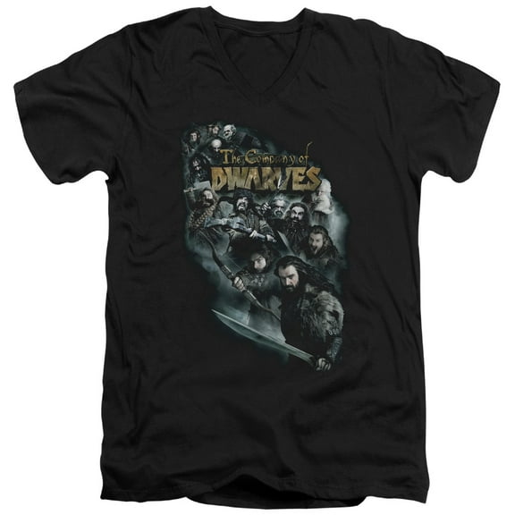 The Hobbit - Company Of Dwarves - Slim Fit V Neck Shirt - Large