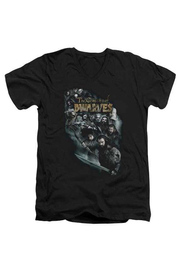 The Hobbit - Company Of Dwarves - Slim Fit V Neck Shirt - Large