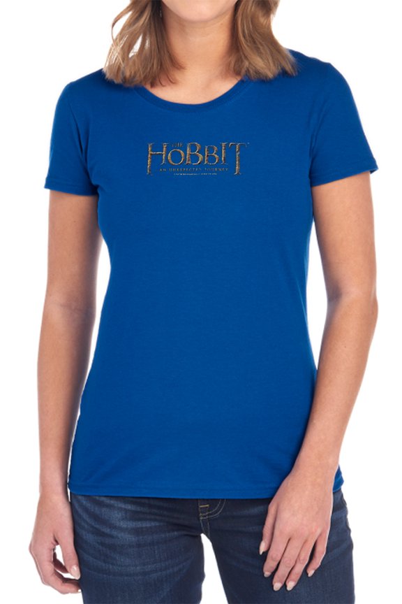 The Hobbit Distressed Logo Women's T Shirt, Royal, X-Large