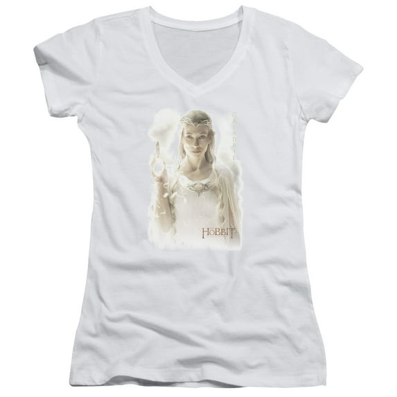 The Hobbit Galadriel Junior Women's V-Neck T-Shirt White