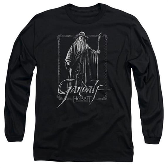 The Hobbit-Gandalf Stare Long Sleeve Adult 18-1 Tee- Black - Medium