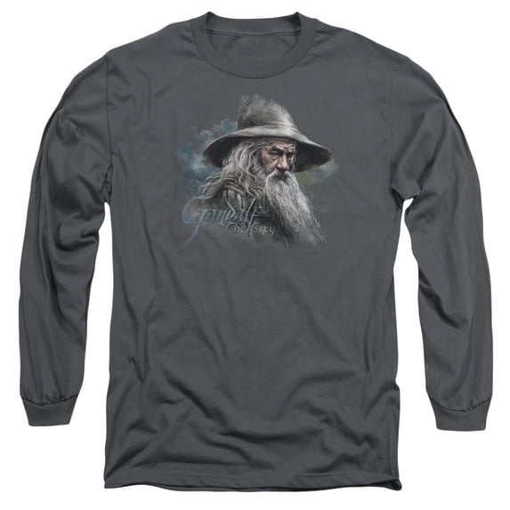 The Hobbit Gandalf The Grey Long Sleeve Adult 18/1 T-Shirt Charcoal