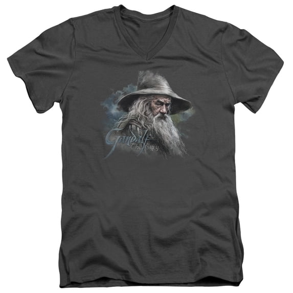 The Hobbit - Gandalf The Grey - Slim Fit V Neck Shirt - Large