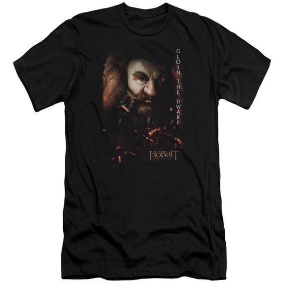 The Hobbit Gloin Poster Premium Canvas Adult Slim Fit 30/1 T-Shirt Black