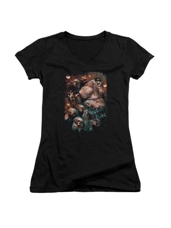 The Hobbit Goblin King Junior Women's V-Neck T-Shirt Black