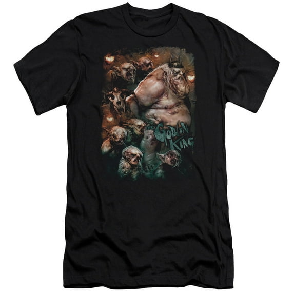 The Hobbit Goblin King Premium Canvas Adult Slim Fit 30/1 T-Shirt Black