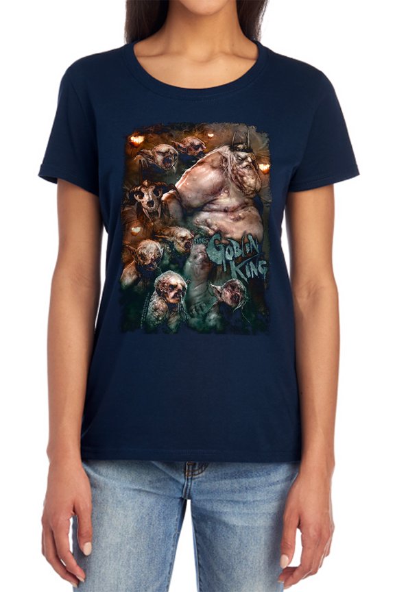 The Hobbit Goblin King Women's T Shirt, Navy, Large