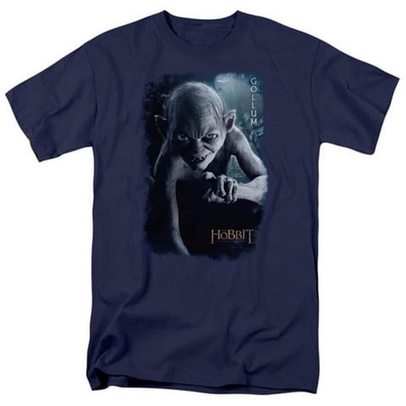 The Hobbit-Gollum Poster Short Sleeve Adult 18-1 Tee, Navy - 2X