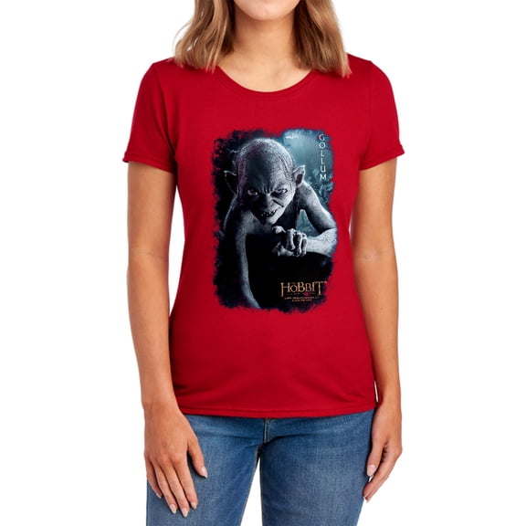 The Hobbit Gollum Poster Women's T Shirt, Red, Medium