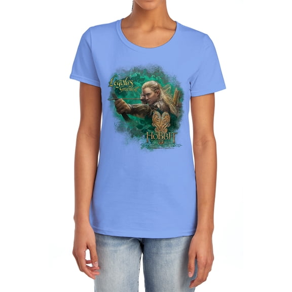 The Hobbit Greenleaf Women's T Shirt, Carolina Blue, Large