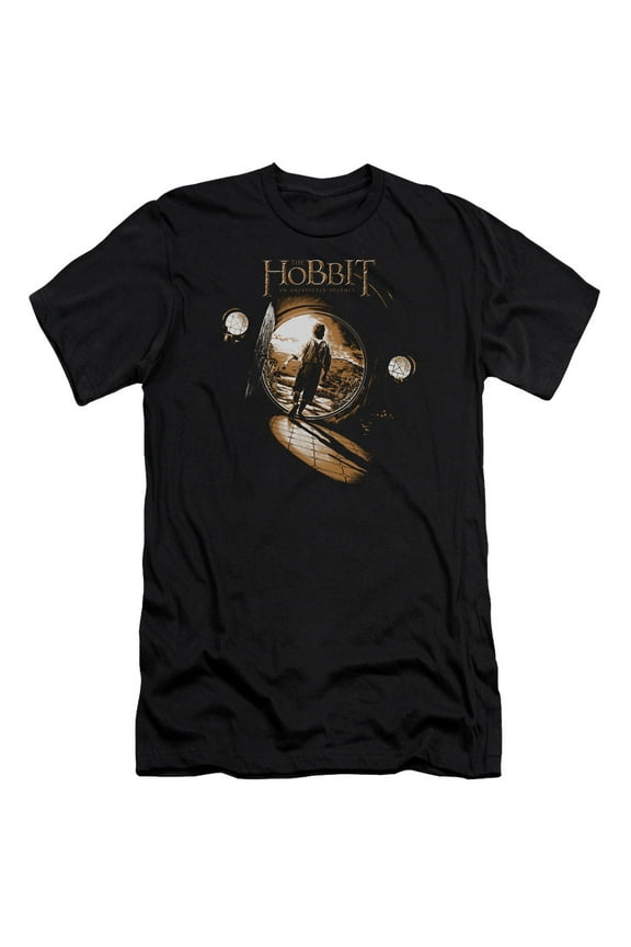 The Hobbit Hobbit Hole Premium Canvas Adult Slim Fit 30/1 T-Shirt Black