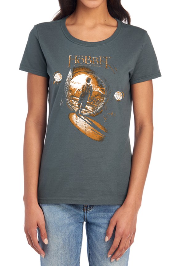 The Hobbit Hobbit Hole Women's T Shirt, Charcoal, Medium
