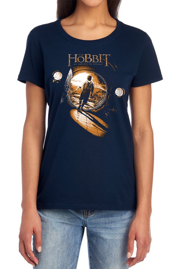 The Hobbit Hobbit Hole Women's T Shirt, Navy, 2X-Large