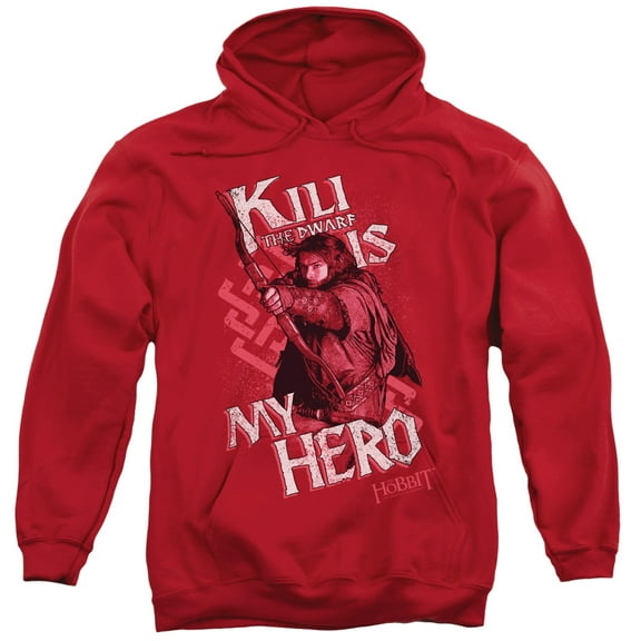 The Hobbit Kili Is My Hero Adult Pullover Hoodie Sweatshirt Red