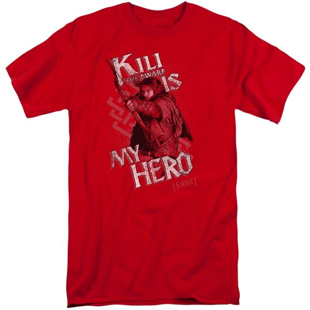 The Hobbit Kili Is My Hero S/S Adult Tall Red