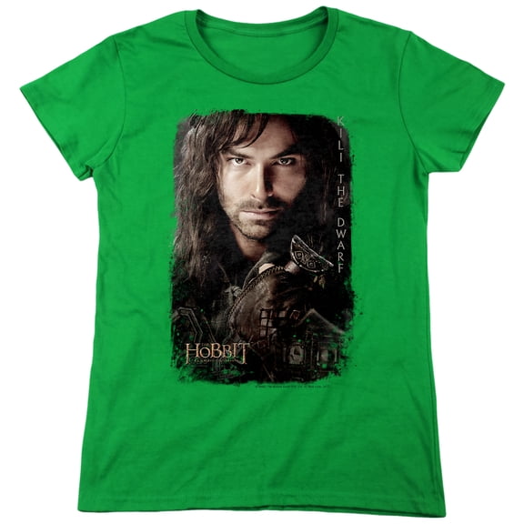 The Hobbit Kili Poster Women's T Shirt, Kelly Green, Large
