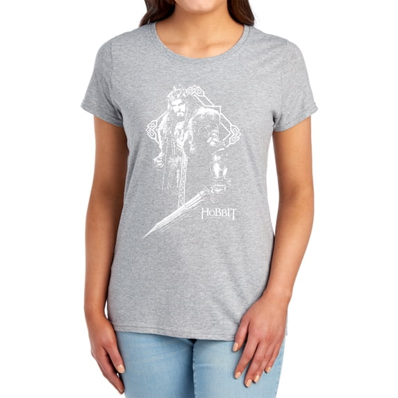 The Hobbit King Thorin Women's T Shirt, Athletic Heather, Medium