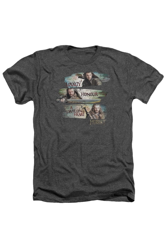 The Hobbit - Loyalty And Honour - Heather Short Sleeve Shirt - Large
