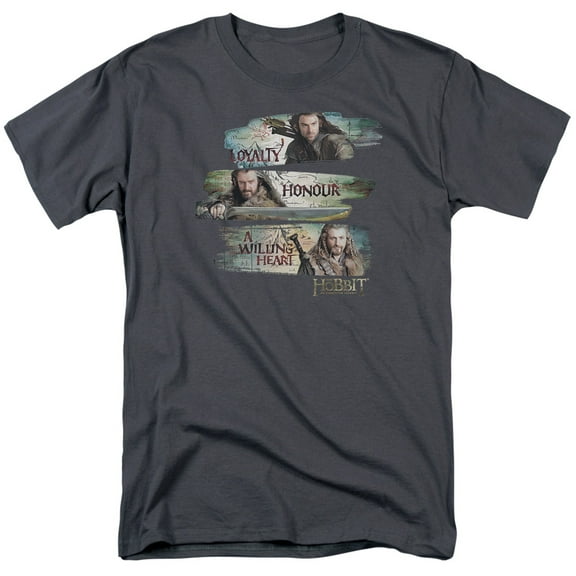 The Hobbit Loyalty And Honour Mens Short Sleeve Shirt CHARCOAL MD
