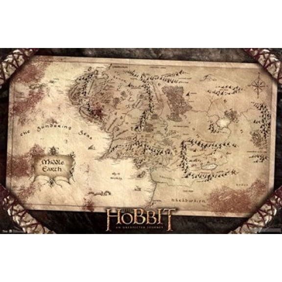 The Hobbit - Map Poster - 22 x 34 inches