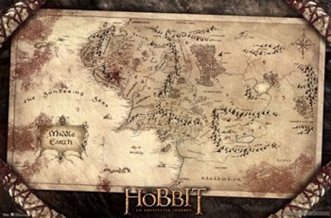 The Hobbit Map Middle Earth The Hobbit Map Poster Print 36 X 24 56551e47 78cf 4ef4 8174 