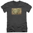 thumbnail image 1 of The Hobbit Middle Earth Map S/S Adult V-Neck T-Shirt Charcoal, 1 of 1
