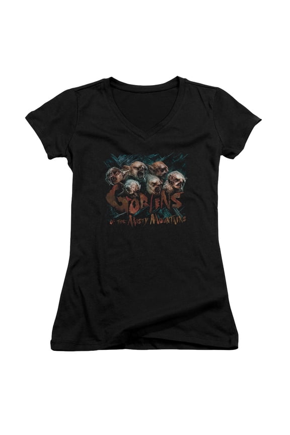 The Hobbit Misty Goblins Junior Women's V-Neck T-Shirt Black