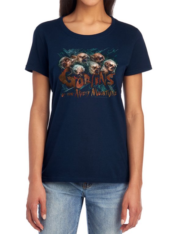 The Hobbit Misty Goblins Women's T Shirt, Navy, 2X-Large