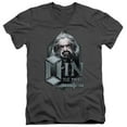 thumbnail image 1 of The Hobbit Oin S/S Adult V-Neck T-Shirt Charcoal, 1 of 1