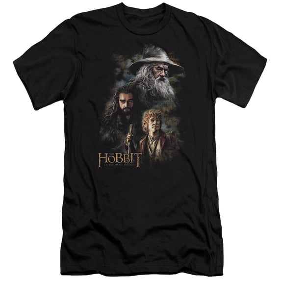 The Hobbit Painting Premium Canvas Adult Slim Fit 30/1 T-Shirt Black