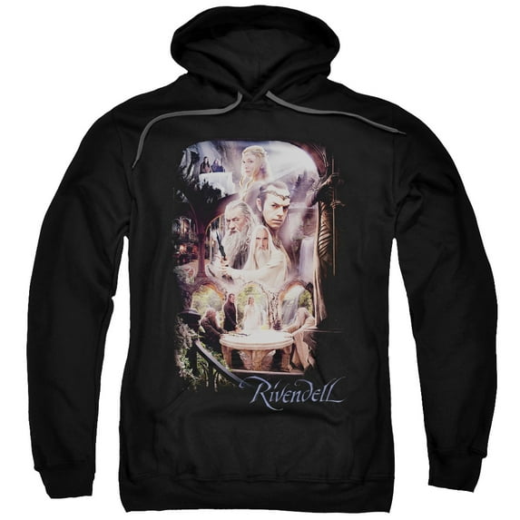 The Hobbit Rivendell Adult Pullover Hoodie Sweatshirt Black