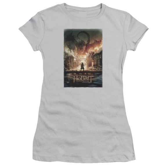 The Hobbit Smaug Poster S/S Junior Women's T-Shirt Sheer Silver