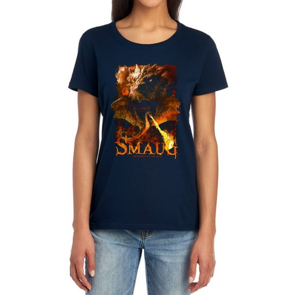 The Hobbit Smolder Women's T Shirt, Navy, Large