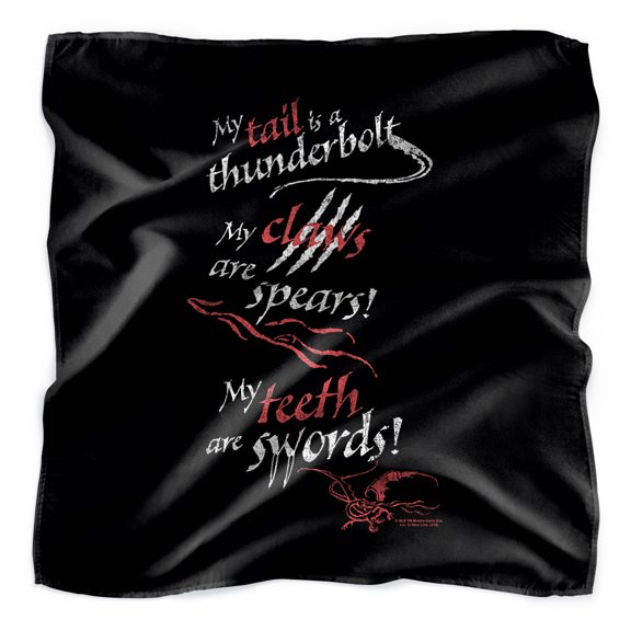 The Hobbit Tail Claws Teeth Bandana (21 in x 21 in)