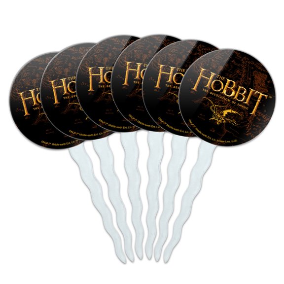 The Hobbit The Desolation of Smaug Logo Cupcake Picks Toppers Decoration Set of 6
