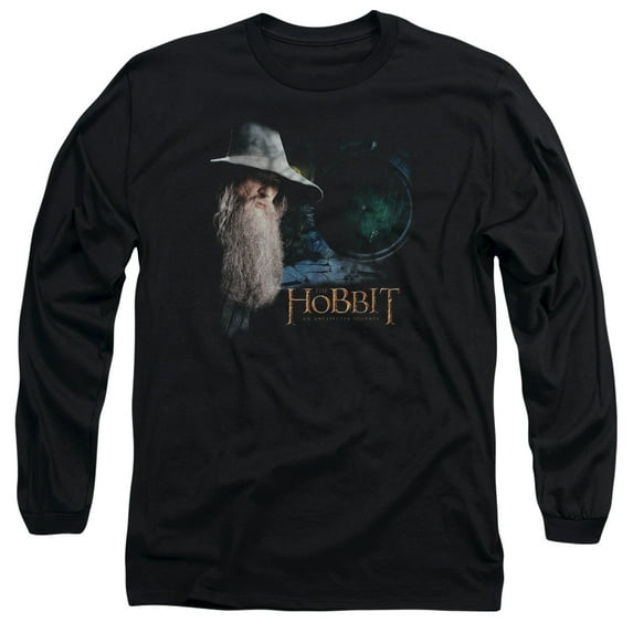 The Hobbit The Door Long Sleeve Adult 18/1 T-Shirt Black