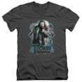 thumbnail image 1 of The Hobbit Thorin Oakenshield S/S Adult V-Neck T-Shirt Charcoal, 1 of 1