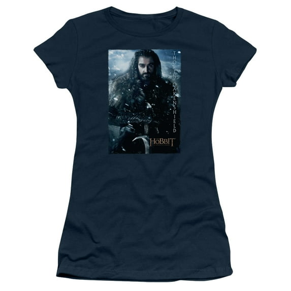 The Hobbit Thorin Poster S/S Junior Women's T-Shirt Sheer Navy